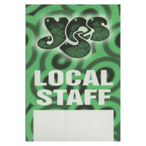 Yes 1997 Open Up Your Eyes Concert Tour Local Staff Backstage Pass