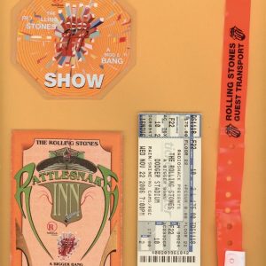Rolling Stones 2006 Bigger Bang Tour Laminated Backstage Pass, Ticket and MORE