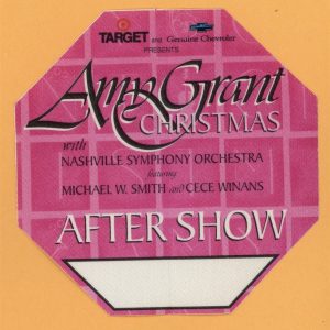 Amy Grant 1998 Christmas Concert Tour AFTER SHOW Backstage Pass