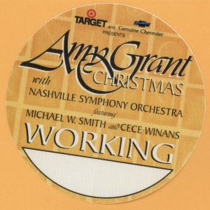 Amy Grant 1998 Christmas Concert Tour WORKING Backstage Pass