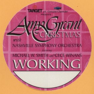 Amy Grant 1998 Christmas Concert Tour WORKING Backstage Pass