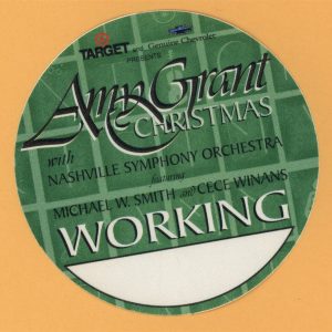 Amy Grant 1998 Christmas Concert Tour WORKING Backstage Pass