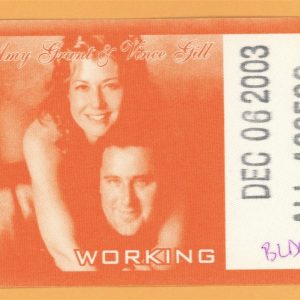 Amy Grant 2003 Vince Gill Christmas Concert Tour ALL ACCESS Backstage Pass