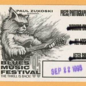 BB King 1995 Blues Festival Concert Tour PRESS Backstage Pass