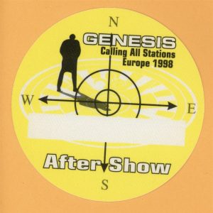 Genesis 1998 Calling All Stations Concert Tour AFTER SHOW Backstage Pass