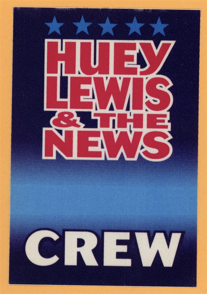 Huey Lewis The News Concert Tour CREW Backstage Pass Autographia
