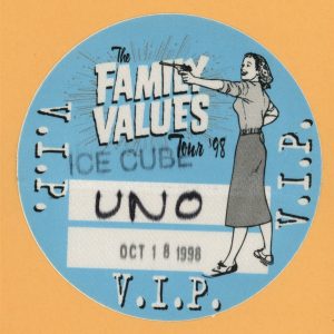 Ice Cube 1998 Family Values Concert Tour VIP Backstage Pass