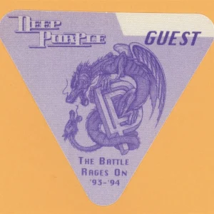 Deep Purple 1993 Battle Rages On Concert Tour GUEST Backstage Pass