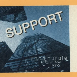 Deep Purple 1998 Abandon Concert Tour SUPPORT Backstage Pass