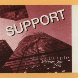 Deep Purple 1998 Abandon Concert Tour SUPPORT Backstage Pass