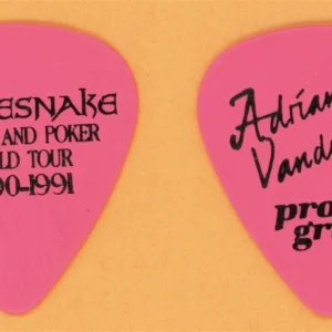Whitesnake Adrian Vanderberg Vintage Guitar Pick - 1990 Liquer & Poker Tour