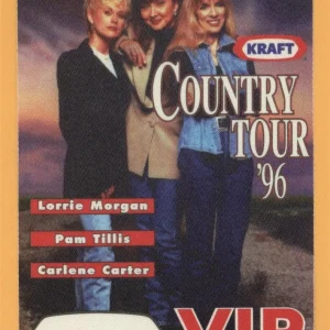 Carlene Carter 1996 Lorrie Morgan Pam Tillis Concert Tour VIP Backstage Pass