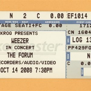 Weezer @ The Forum, CA Ticket Stub - 2008 US Tour