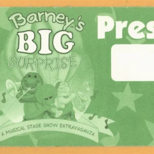 Barney's BIG Surprise 1997 Concert Tour PRESS Backstage Pass