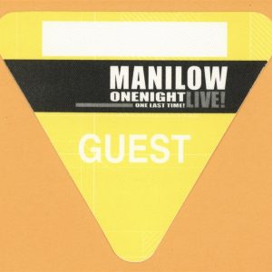 Barry Manilow 2004 One Night LIVE! Concert Tour GUEST Backstage Pass