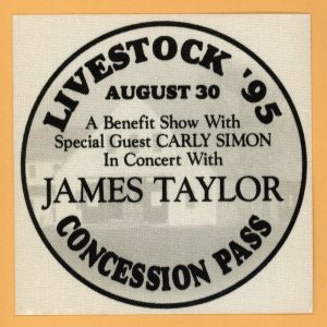 James Taylor 1995 Livestock Concert Tour CONCESSION Backstage Pass