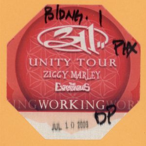 311 2009 Unity Tour WORKING Backstage Pass