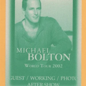 Michael Bolton 2002 Concert Tour Backstage Pass