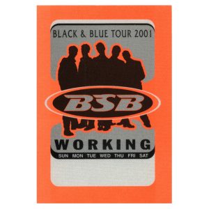 Backstreet Boys 2001 Black & Blue Concert Tour Working Backstage Pass