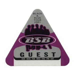 Backstreet Boys 2001 Black & Blue Concert Tour Guest Backstage Pass
