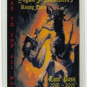 Yngwie Malmsteen 2000 War to End All Wars Tour VIP Laminated Backstage Pass