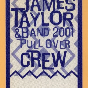 James Taylor 2001 Pull Over Concert Tour CREW Backstage Pass