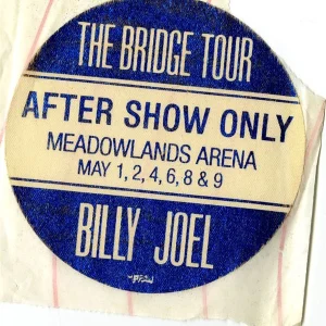 Billy Joel 1986 The Bridge Concert Tour After Show Backstage Pass