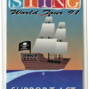 Sting 1991 Concert Laminated Backstage Pass Soul Cages Tour Police