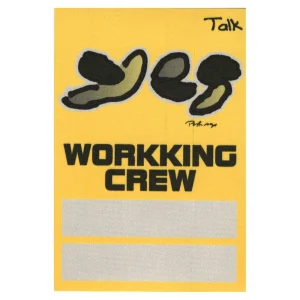 Yes 1994 Talk Concert Tour Working Cew Backstage Pass