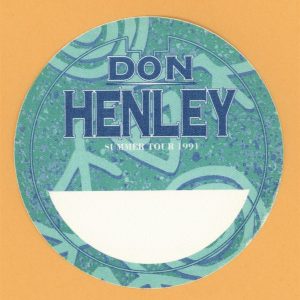 Don Henley 1991 Summer Concert Tour Backstage Pass - Eagles