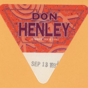Don Henley 1991 Summer Concert Tour Backstage Pass - Eagles