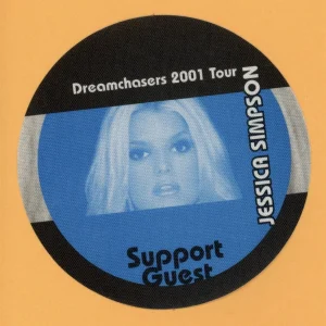 Jessica Simpson 2001 Dreamchasers Concert Tour SUPPORT Backstage Pass