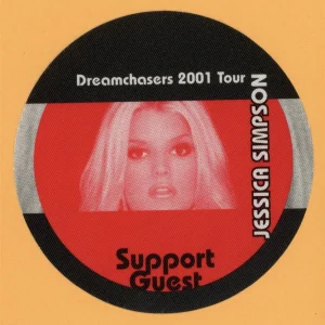 Jessica Simpson 2001 Dreamchasers Concert Tour SUPPORT Backstage Pass