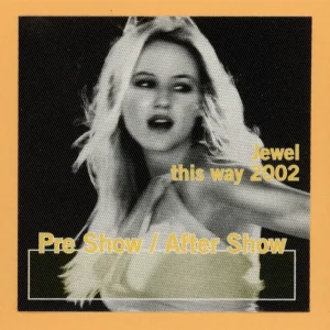 Jewel 2002 This Way Concert Tour AFTER SHOW Backstage Pass