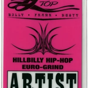 ZZ Top 2002 Hillbilly Hip Hop Europe Tour Laminated Backstage Pass