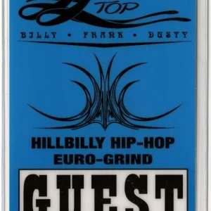 ZZ Top 2002 Hillbilly Hip Hop Europe Tour Laminated Backstage Pass