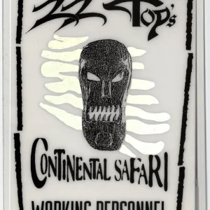 ZZ Top 1996 Continental Safari Tour Foil Working Crew Laminated Backstage Pass