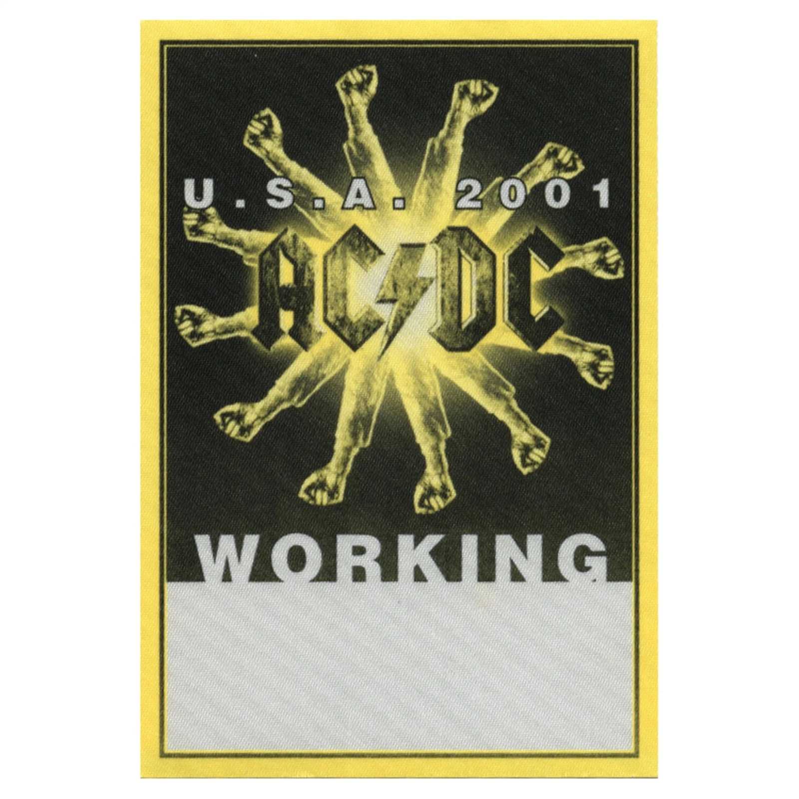 AC/DC 2001 Stiff Upper Lip Concert Tour Working Backstage Pass - USA ...