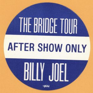 Billy Joel 1986 The Bridge Concert Tour After Show Backstage Pass