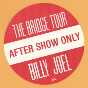 Billy Joel 1986 The Bridge Concert Tour After Show Backstage Pass