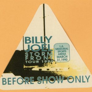 Billy Joel 1990 Storm Front Concert Tour Before Show Backstage Pass