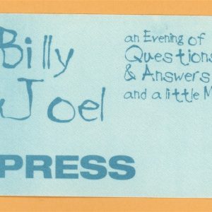 Billy Joel 1995 An Evening of Questions Concert Tour Press Backstage Pass