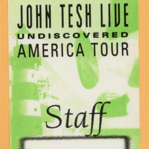 John Tesh 1996 Undiscovered Concert Tour STAFF Backstage Pass - NBA on NBC