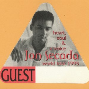 Jon Secada 1995 Heart, Soul & Voice Concert Tour GUEST Backstage Pass