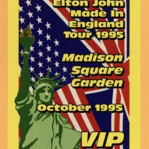 Elton John 1995 MSG Concert Tour VIP Backstage Pass