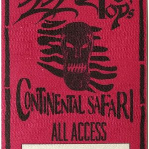 ZZ Top 1996 Continental Safari Tour All Access Backstage Pass