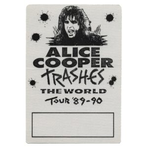 Alice Cooper 1989 Trash Concert Tour Workign Crew Backstage Pass