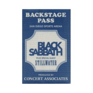 Black Sabbath 2000 Almost Famous Concert Tour Film Prop Backstage Pass