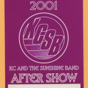 KC And The Sunshing Band 2000 25th Concert Tour AFTER SHOW Backstage Pass