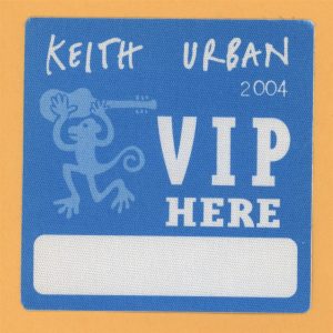 Keith Urban 2004 Be Here Concert Tour VIP Backstage Pass